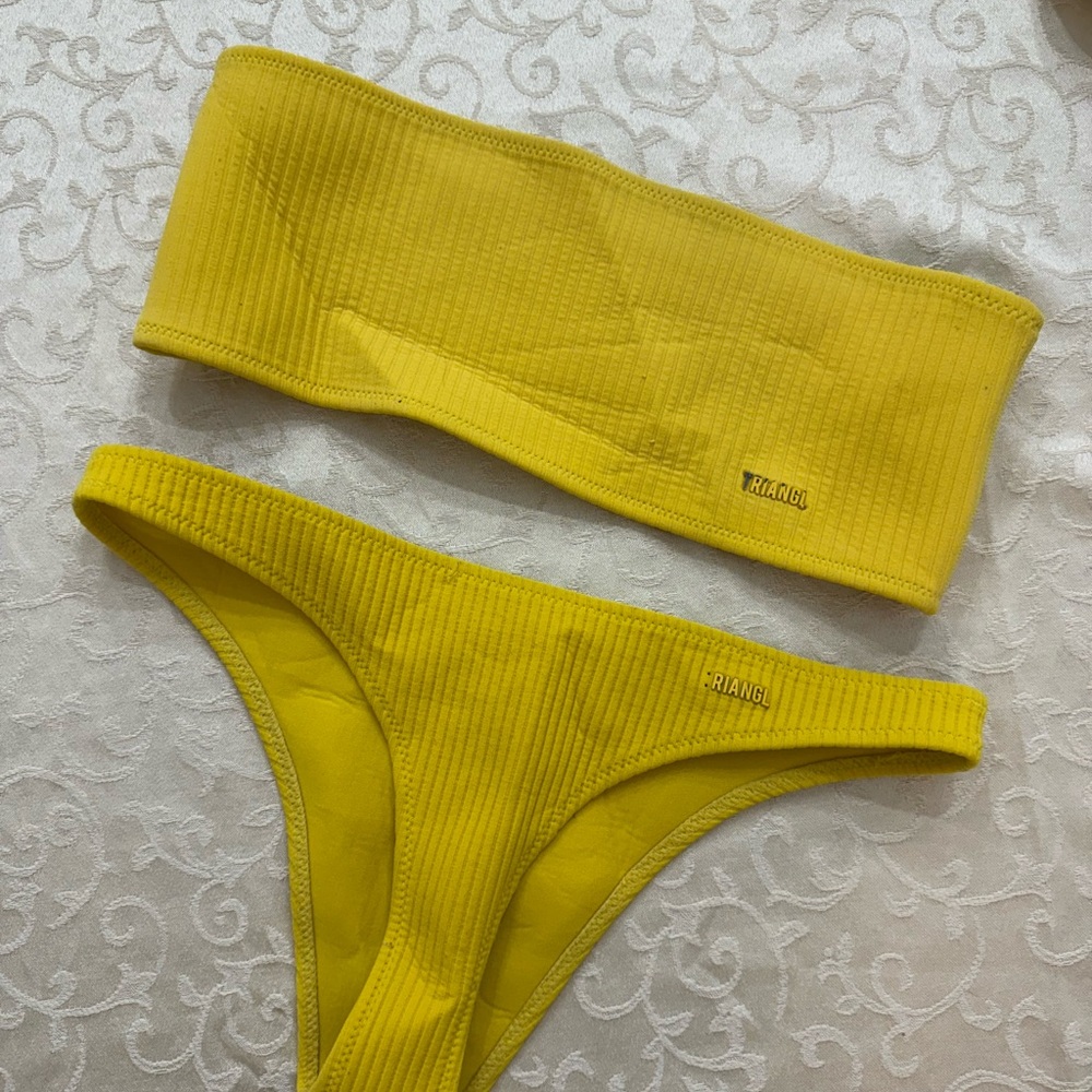 Triangl Swimwear Yellow Bandeau Bikini